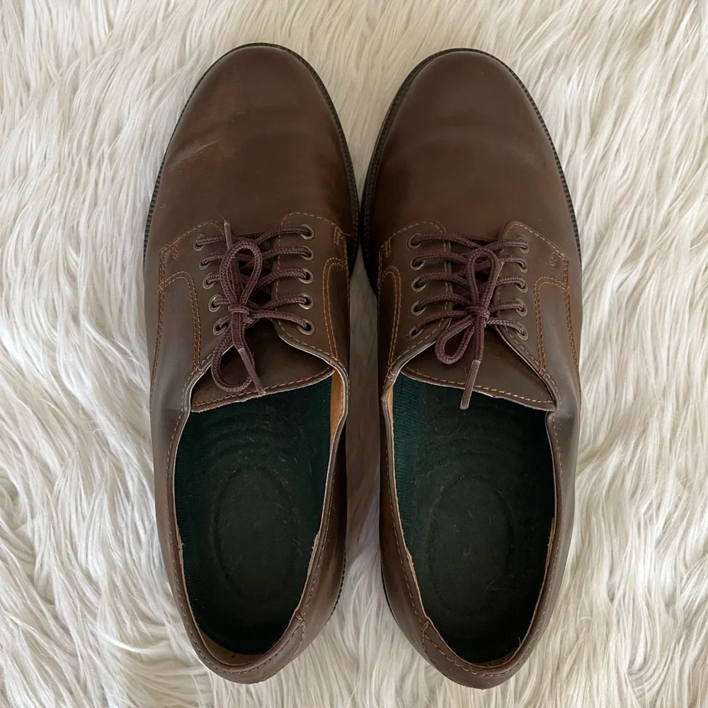 {Rockport} Lace-Up Oxford Leather Shoes in Brown - Men's 9.5